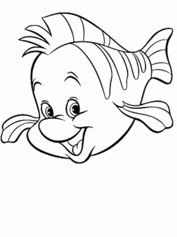 Flounder, A Tropical Reef Fish Coloring Page